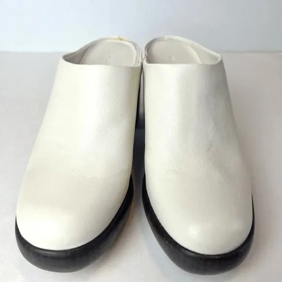 Vince Navina Leather Mule Clogs Milk White Sz 8 - Picture 3 of 11